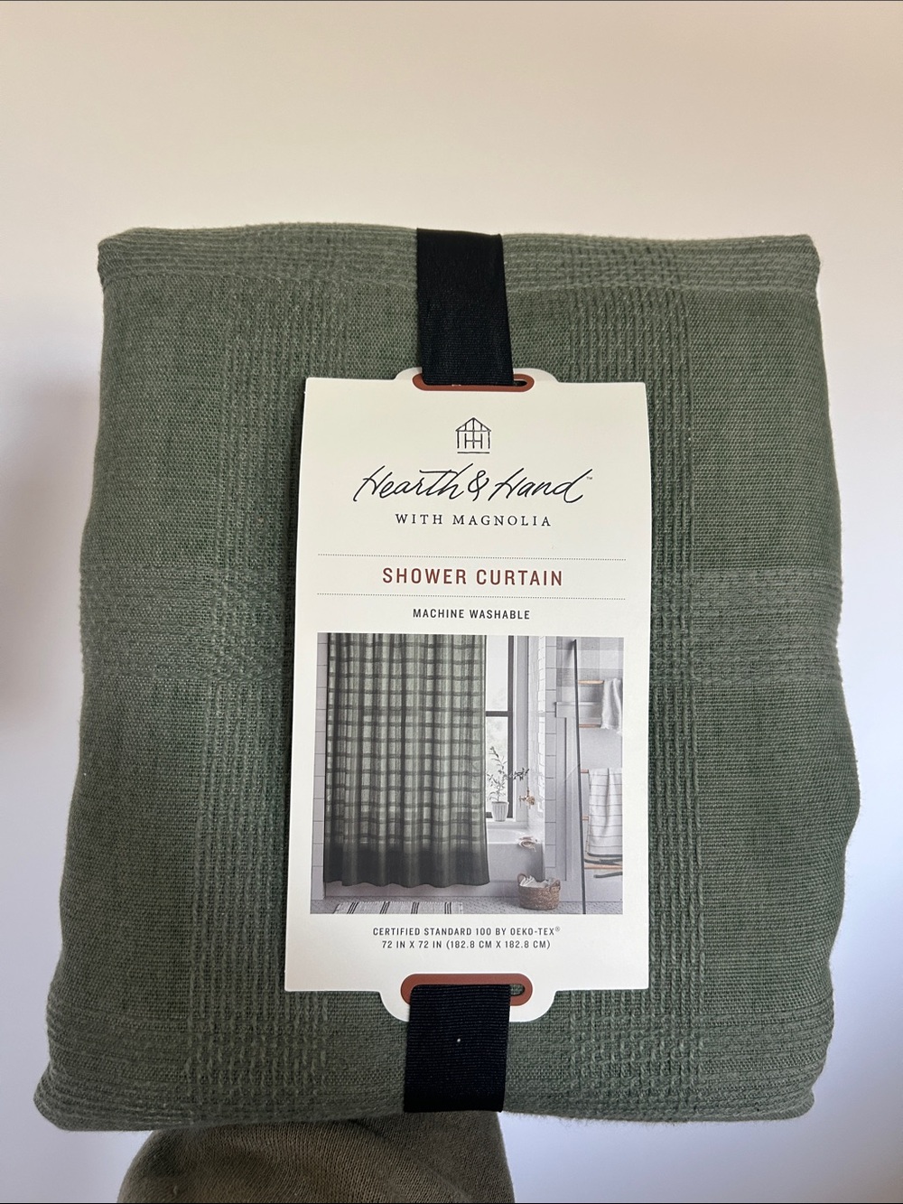 Hearth & Hand with Magnolia Green Square Shower Curtain